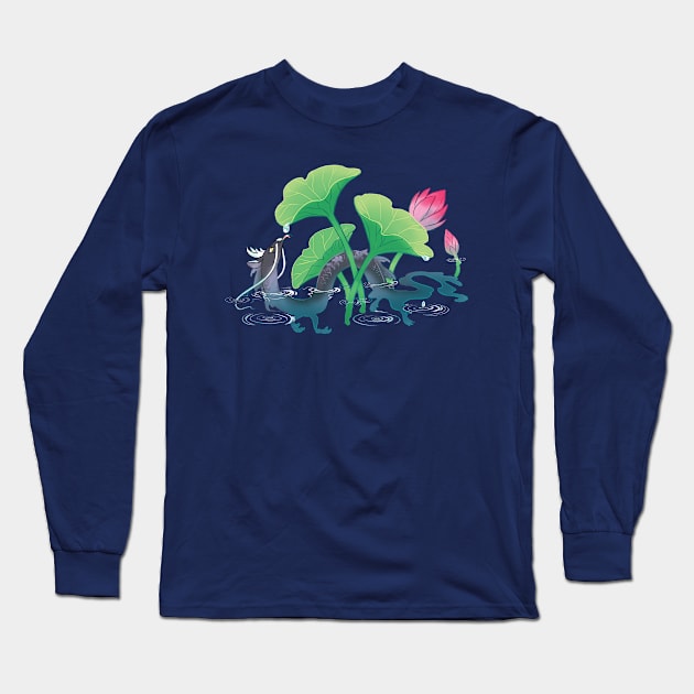 Koi Dragon Drinky Long Sleeve T-Shirt by Mamath